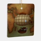 Luchtvaartschip dat over de oostkust van het halfr keramisch ornament (Rechts)