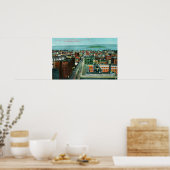 Luchtvaartschip Uitzicht van de Stad van het Gebou Poster (Keuken)