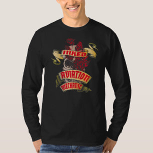 Luchtvaartsmechanisch geïnkt Tattoo van de schedel T-shirt