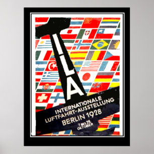 Luchtvaarttentoonstelling Berlijn 1928 Oude poster
