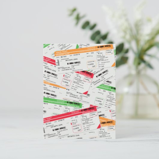 Luchtvaarttickets Briefkaart (Staand voorkant)
