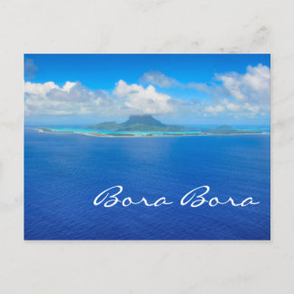 Luchtvaartuitzicht over Bora Bora text briefkaart