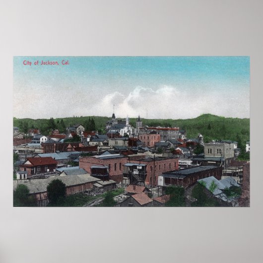 LuchtvaartUitzicht van City # 2Jackson, CA Poster (Voorkant)