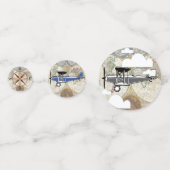 Luchtvaartvliegtuigen en  Wereldkaart Confetti (Achterkanten)