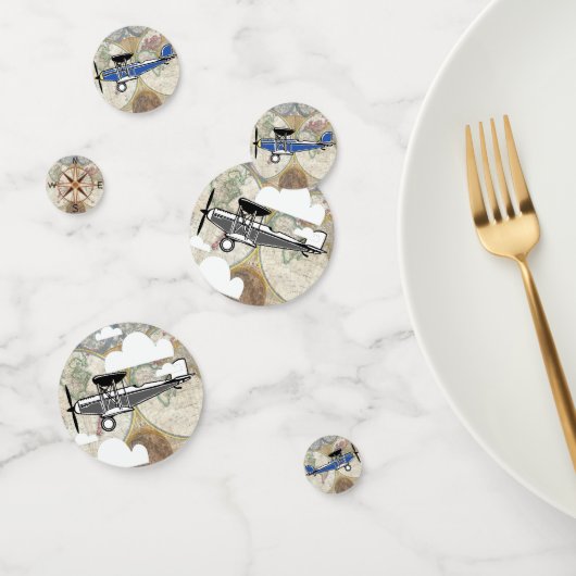 Luchtvaartvliegtuigen en  Wereldkaart Confetti (Groep)