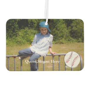 Luchtverfrisser met foto van kinderen en baseball 