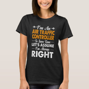 Luchtverkeersleider altijd rechtse ATC-bemanning T-shirt