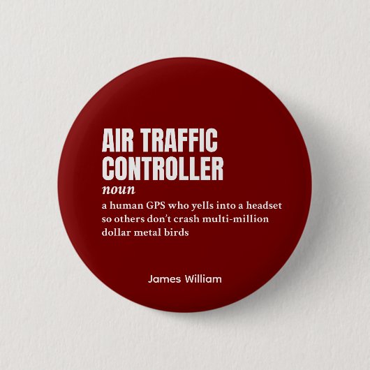 Luchtverkeersleider - Grappige definitie Ronde Button 5,7 Cm (Voorkant)