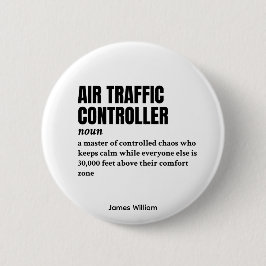 Luchtverkeersleider – Slimme definitie Ronde Button 5,7 Cm