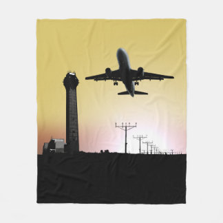 Luchtverkeersleidingtoren en -vlak fleece deken