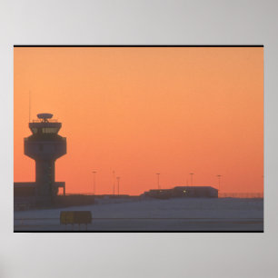 Luchtverkeersleidingtoren_Militair Vliegtuig Poster