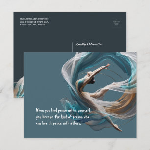 Luchtvliegen Air Yoga Instructeur Pilates Fitness Briefkaart