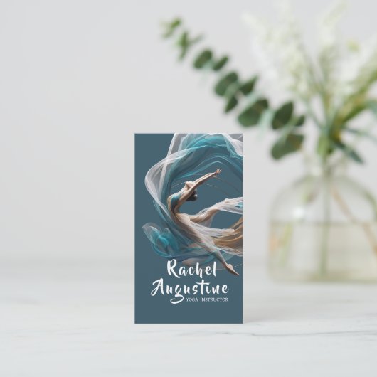 Luchtvliegen Air Yoga Instructeur Pilates Fitness Visitekaartje (Staand voorkant)