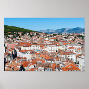 Luchtzicht op de stad Split - Dalmatië, Kroatië Poster