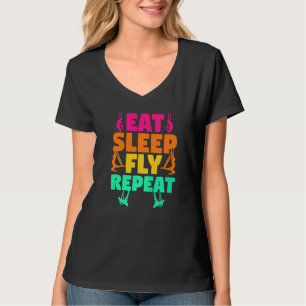 Luchtzijde Aerial Acrobatics Eet Slaap Vlieg Herh T-shirt