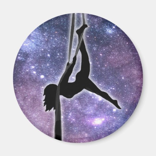Luchtzijde danser Silhouet Galaxy Magnet Magneet (Voorkant)