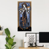 "Lucia" Gothic Flower Moon Fairy Art Poster (Thuiskantoor)