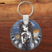 "Lucia" Gothic Flower Moon Fairy Art Sleutelhanger (Voorkant)