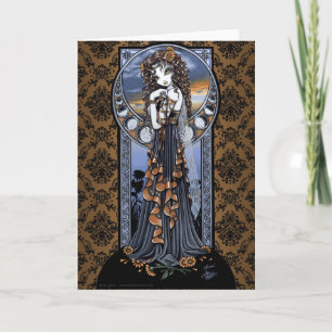 "Lucia" Gothic Flower Moon Fairy Art Wenskaart Kaart