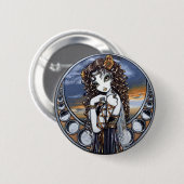 "Lucia" Gothic Flower Moon Fairy Pinback Button (Voorkant /achterkant)