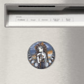 "Lucia" Lune gothique Fleur Magnet d'art (In Situ (Lave-vaisselle))