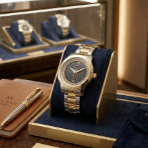 LUCIAN GENÈVE Executieve Geribbelde Horloge