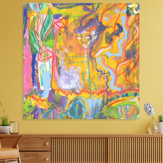 Lucid Dreamer rose arc-en-ciel toile étirée Impres (Insitu(Salon))