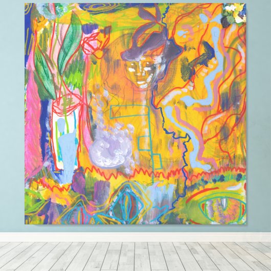 Lucid Dreamer rose arc-en-ciel toile étirée Impres (Insitu (Plancher de Bois))