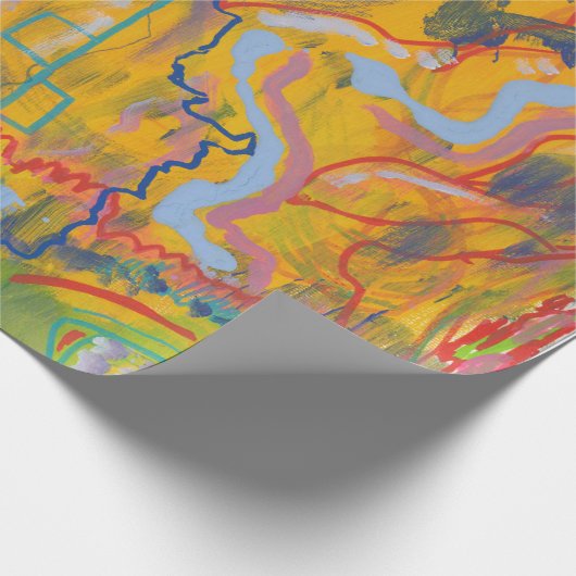 Lucid Dreamweaver Pink Rainbow Abstracte schilderk Cadeaupapier (Hoek)