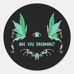 Lucid droaming reality check sticker. ronde sticker
