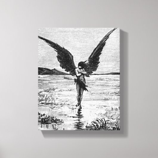 Lucifer als Satan, Duivel of Engel?  Inktkunst Canvas Afdruk (Voorkant)