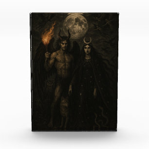 Lucifer en Diana - De nachtelijke illustratie van Fotoblokken