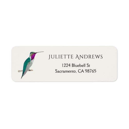Lucifer Hummingbird Return Address Label (Voorkant)