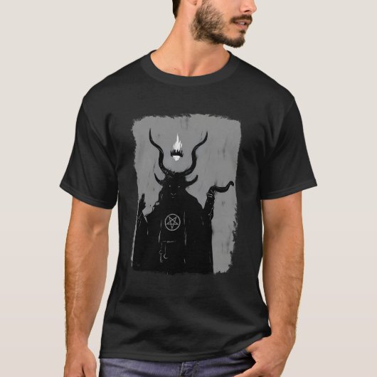 Lucifer Light Bearer Satanic Occult Baphomet Goat T-shirt (Voorkant)