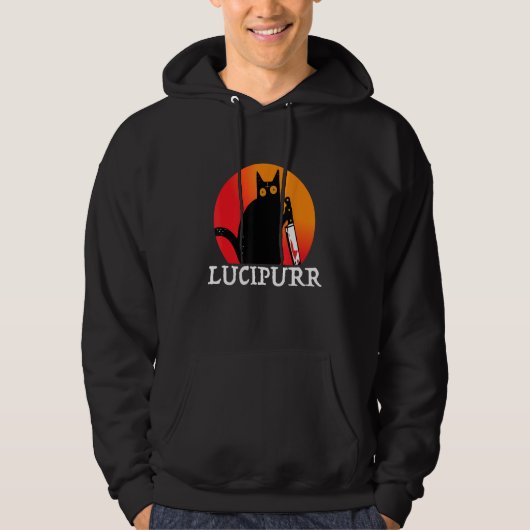 Lucifer Occult Satanic Cat Lucipurr Antichrist Bap Hoodie (Voorkant)