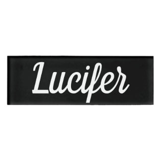 Lucifer Small Rectangular Magnetic Name Badge
