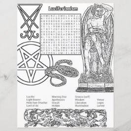Luciferian Religion Word Search Coloring Paper