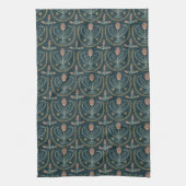 Lucile Flower Tegel Dark Green Pattern Theedoek (Verticaal)