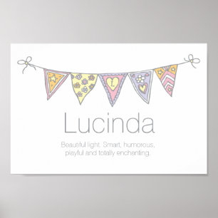Lucinda meisjes naam en betekenis poster