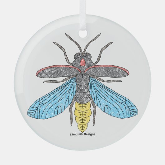 Luciole (blanc) - Ornement en verre (Recto)