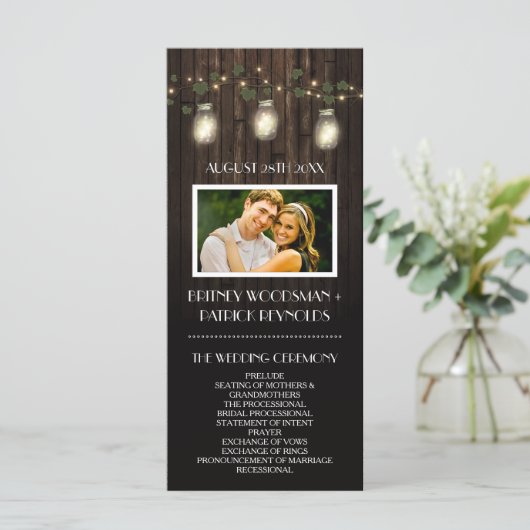 Luciole rustique + Vignoble Programmes de mariage (Debout devant)