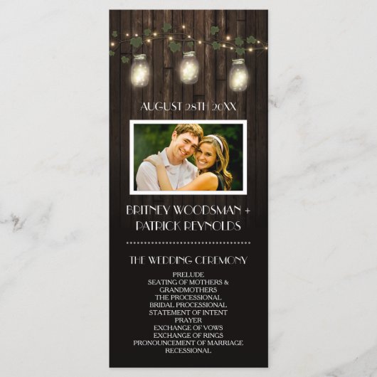 Luciole rustique + Vignoble Programmes de mariage (Devant)