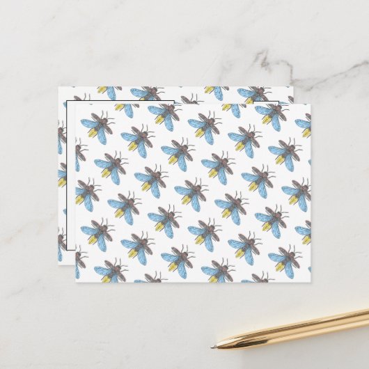 Lucioles (blanc) - Carte postale (Devant/Arrière en situation)