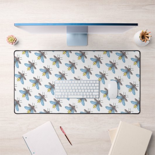 Lucioles (blanc) - Tapis de bureau (Bureau 1)