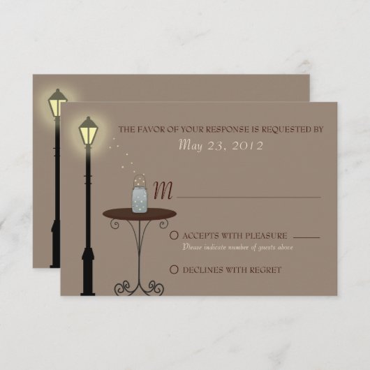 Lucioles et Mariage Pot Mason RSVP (Devant / Derrière)