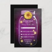 Lucioles et pot Mason capricieux Mariage RSVP (Devant / Derrière)