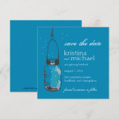 Lucioles et pot Mason Save the Date (Devant / Derrière)