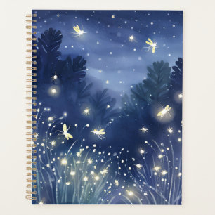 Lucioles la Nuit Aquarelle Bleue de Luciole