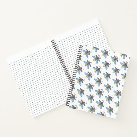Lucioles (motif blanc) - Cahier (Intérieur)