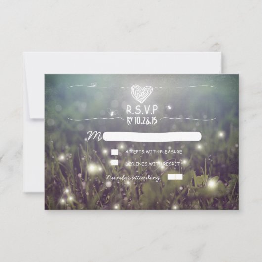 Lucioles romantiques illumine mariage RSVP (Devant)